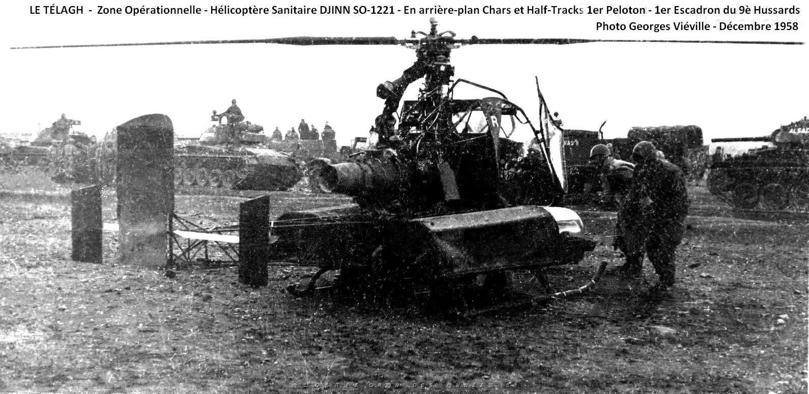 Le Telagh - Zone operationnelle - Helicoptere Djinn et Chars 9e Hussards - 1959.jpg